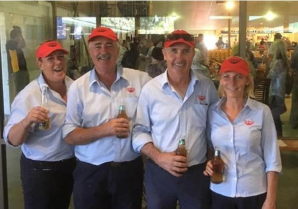 Bob Norris, second from left was a familiar face at Victorian sales for many years .