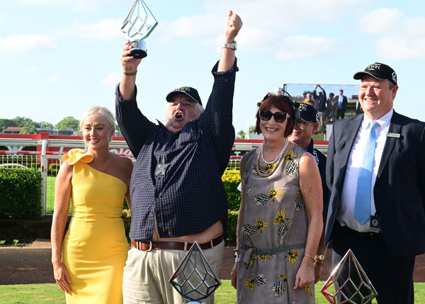 Mike Crooks has plenty to celebrate (image Brisbane Race Club)