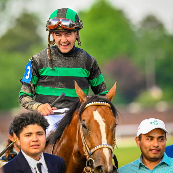 Brian Hernandez enjoying the moment (image Kentucky Derby)