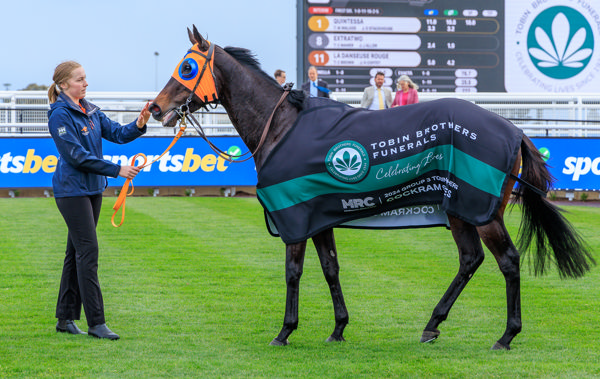 Quintessa breaks her duck in Oz (image Grant Courtney)