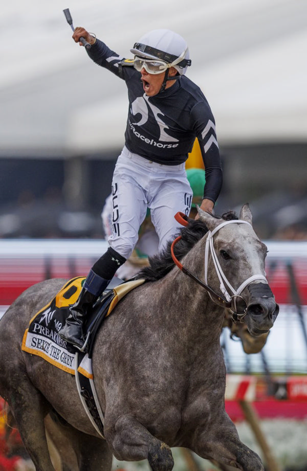 Seize The Day all-the-way in Preakness (image Alex Evers)