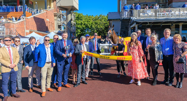 Winners are grinners - Alegron and his new owners celebrate - image Grant Courtney