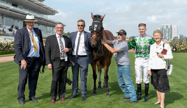 Connections of Amadeus after winning the Chester Manifold Stakes, at Flemington Racecourse on January 11, 2020 in Flemington, Australia.(Reg Ryan/Racing Photos)