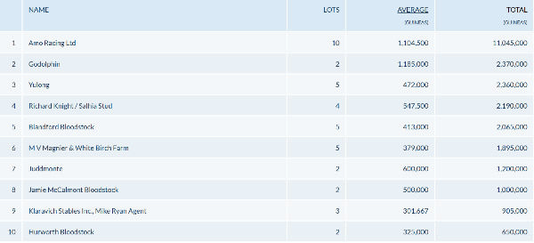 Top 10 Buyers Day Tattersalls October Yearling Sale Book 1.