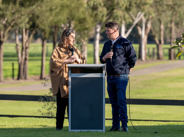 Caroline Searcy and Shane Wright hos the annual Kia Ora stallion parade. 