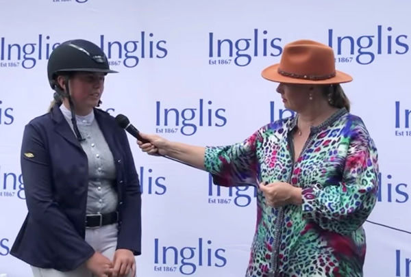 Charly Robinson-Smith is interviewed by Caroline Searcy at the Inglis media wall!