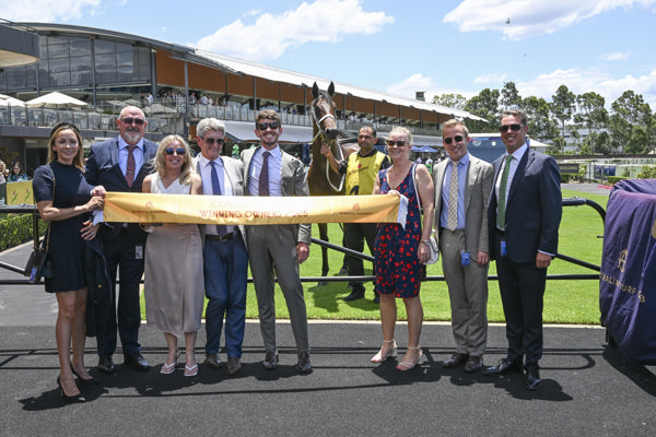 Fireball and his owners - image Bradley Photos
