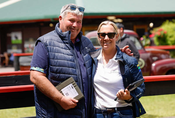 Bloodstock agent Kevin Walls pictured with Kerrie Cox of Elsdon Park Photo: Angelique Bridson