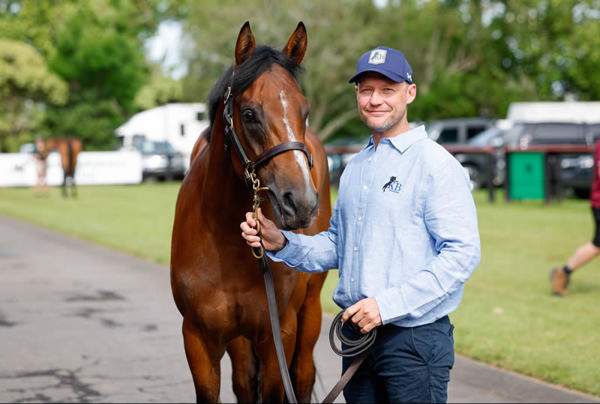 Kit Brooks of KB Bloodstock with Lot 84 who sold to Patella Bloodstock for $525,000. Photo: Angelique Bridson