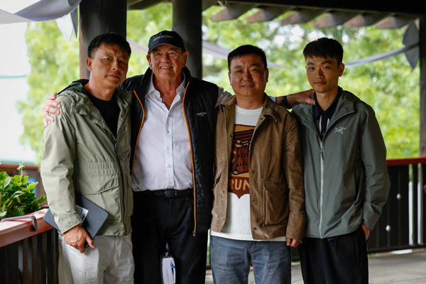 L-R: Zhiqiang Wang, Sir Brendan Lindsay, Sanxiong Gao and Jun Zhang Photo: Angelique Bridson