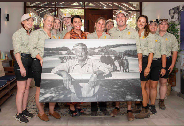 Lyn Sayers and her team with photo of Ron at Yarradale.
