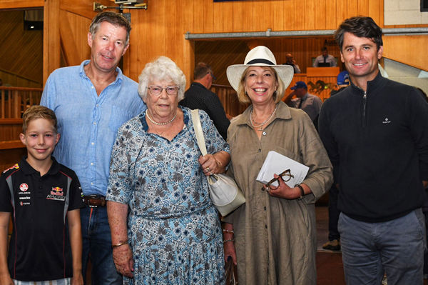 Marie Leicester and family (Charlie, Robert and Maryanne) pictured alongside Rob Archibald. Photo: Sarah Ebbett