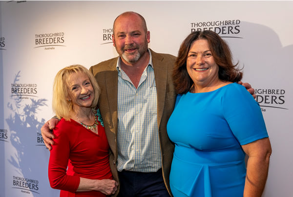 Co-convenors of the Parliamentary Friends of Primary Producers, Nola Marino MP (left) and Meryl Swanson MP (right), pictured with champion trainer Peter Moody (centre).