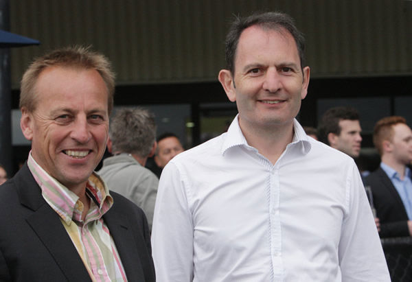 Elsdon Park principal Lib Petagna (right) with his bloodstock manager Bruce Perry. Photo: Trish Dunell