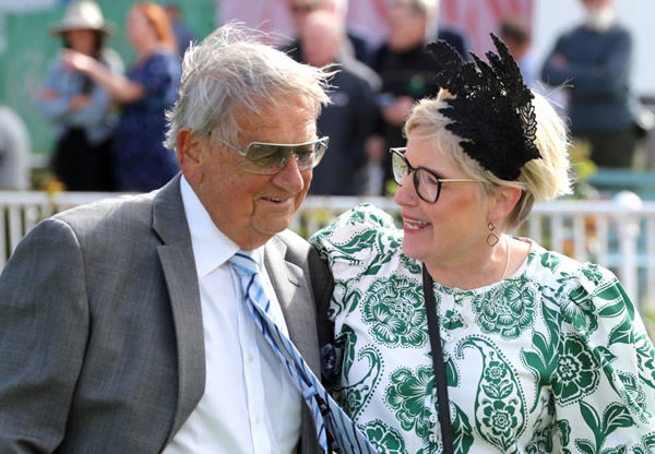 Barry Wright and Louise Weatherley celebrate a Guineas triumph Photo: Race Images CHCH