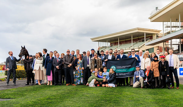 Large Group Of Owners Headed By Bennett Racing Celebrate Jimmy Recard's G3 Vain Stakes Win - Image Grant Courtney