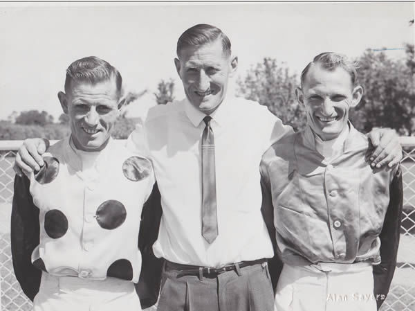 John (left) pictured with Des and Noel Riordan. 