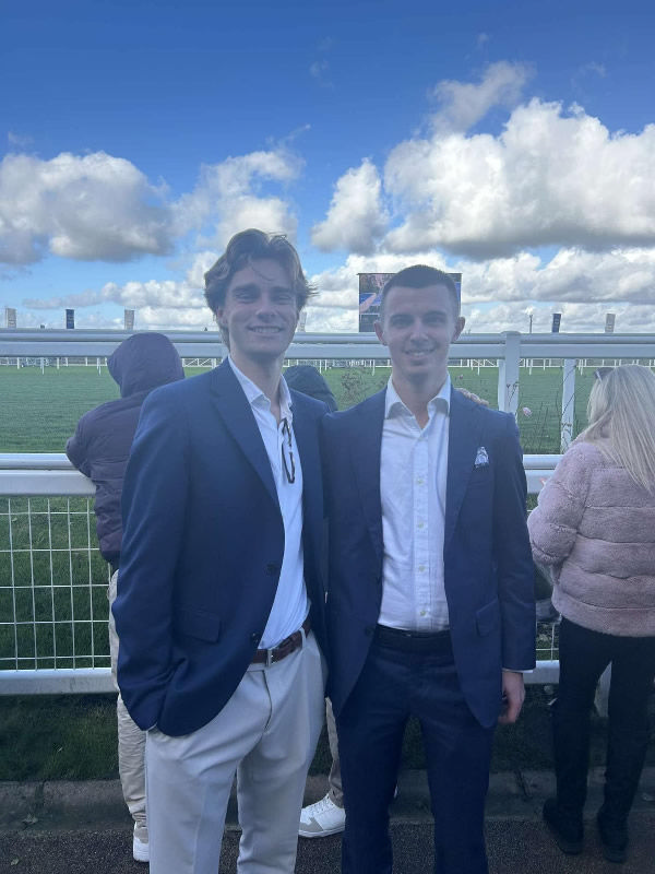 Sam Tompson and Jack Haynes enjoying British Champions Day at Ascot - young Aussies go racing!