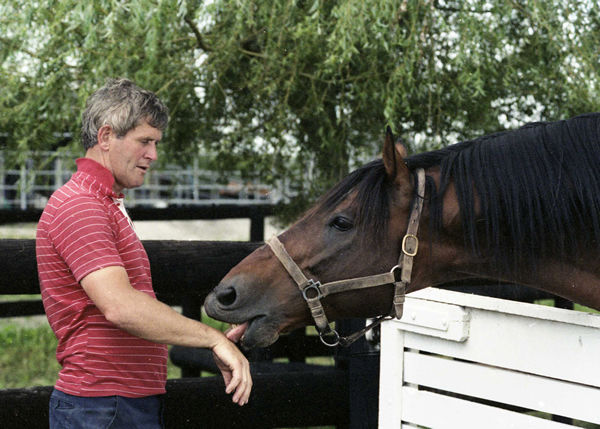 Sir Patrick Hogan and the legendary stallion Sir Tristram Photo: Race Images PN 