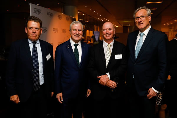 From left: Olly Tait from Twin Hill Stud, Deputy Prime Minister and National Party Leader Michael McCormack, Stuart Lamont from Koorigal Stud, Chairman of Racing Australia Greg Nichols.