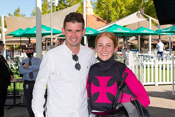 This'll Testya's trainer Mitch Pateman with apprentice Holly Taylor  / Photo: Western Racepix