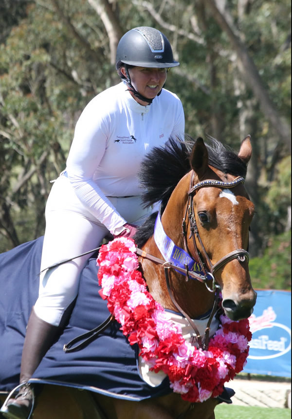 Vicky Cowdroy and Jet, who is a young jumper on the up.