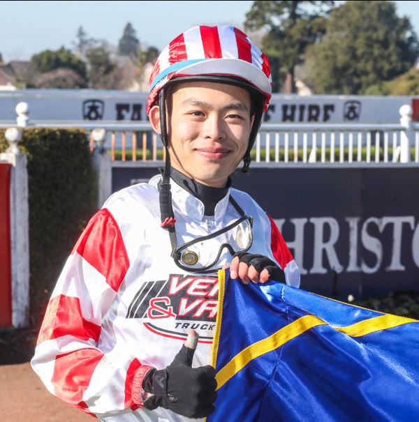 Yong Chew pictured after his debut win aboard Dr Velocious in August 2020.  Photo: Race Images South