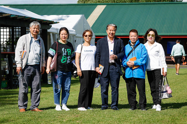 Mr & Mrs Wong Kwun Keong, Mr & Mrs Yeung Kin Man and Mr & Mrs Manfred Man at Karaka this week Photo: Angelique Bridson