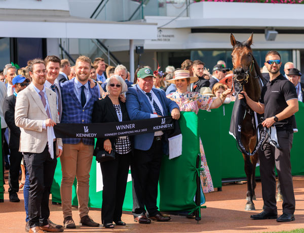 Fourth time in the Group 1 winners circle (image Grant Courtney)