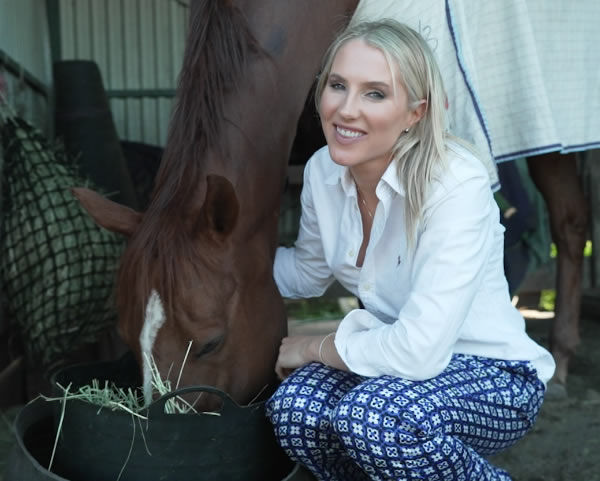 Sky Racing's Ally Mosely is a great supporter of all things off the track, pictured here with her horse Gerry.