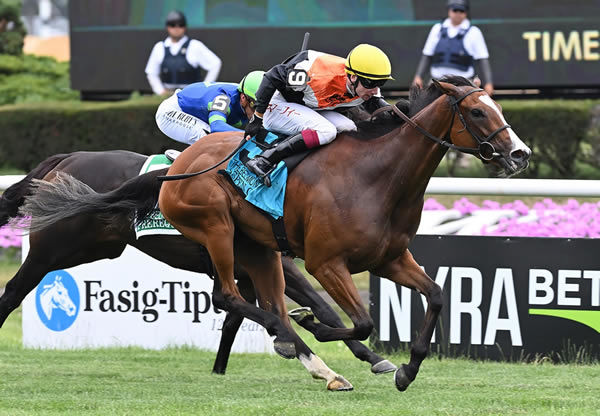 Aspen Grove wins the G1 Belmont Oaks - image Coolmore