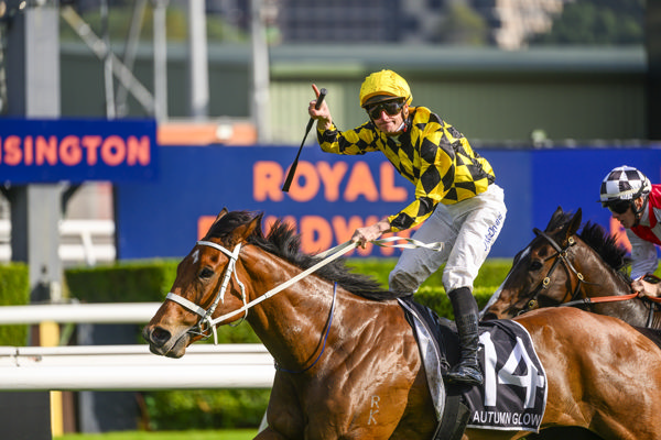 Autumn Glow wins the G1 Golden Eagle - image Bradley Photos