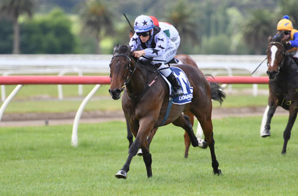 Bella Luce winning at Te Aroha on Thursday. Photo: Kenton Wright (Race Images)