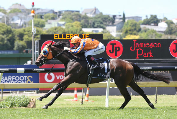 Belle En Rouge strides clear to take out the Gr.2 Jamieson Park Eight Carat Classic (1600m) Photo Credit: Trish Dunell