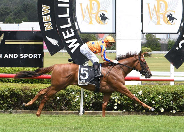Captured By Love dominates her juvenile rivals at Trentham claiming the Gr.2 Mode Technology Wakefield Challenge Stakes (1100m). Photo: Peter Rubery (Race Images Palmerston North)