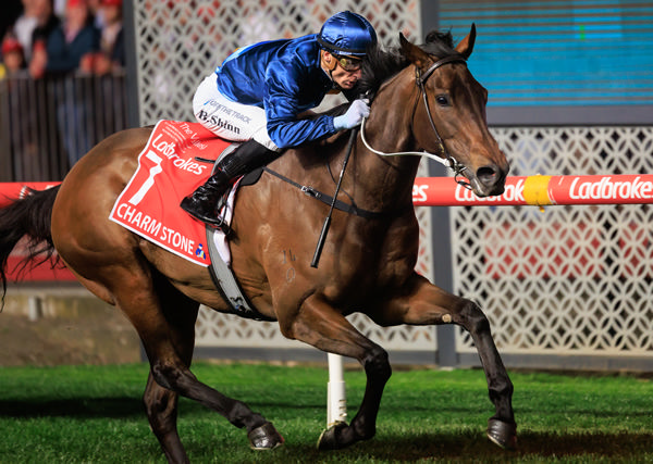 Charm Stone wins her second G1 in the Manikato Stakes - image Grant Courtney