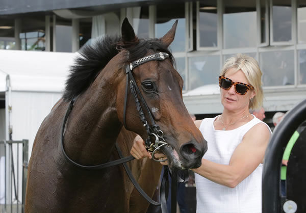 Darci La Bella poses after completing her 10th career victory at Pukekohe  Photo: Trish Dunell