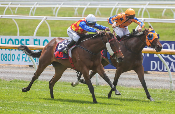 I Am Belle winning the Elmwood Trading Co. Two-Year-Old Premier (1000m) at Riccarton on Wednesday.   Photo: Race Images South