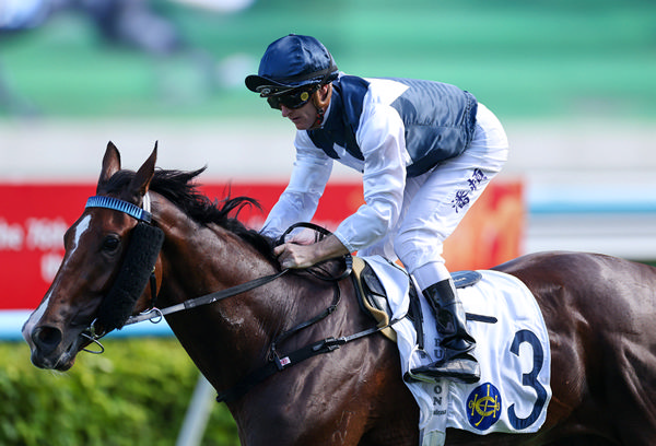 Invincible Ibis was an eye catching winner at sha tin - image HKJC
