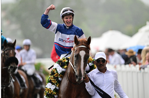 Expat Kiwi jockey James McDonald will return to his homeland on January 3 to ride Tomodachi in the Gr. 1 TAB Telegraph (1200m) at Trentham. Photo: Kenton Wright (Race Images)