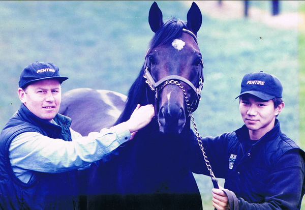 A young John Thompson pictured with foundation stallion Pentire Photo: Supplied