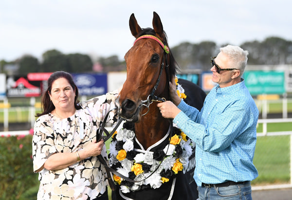 Joshua Brown upon winning the Listed Opunake Cup (1400m) at New Plymouth on Saturday. Photo: Peter Rubery (Race Images Palmerston North)