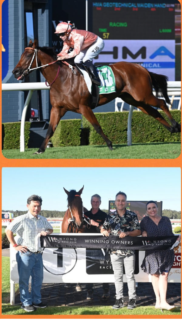 Keysborough makes his owners happy at Wyong - image Wying Race Club Twitter