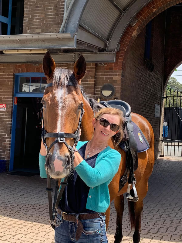 Troop Horse Martin with Tara Madgwick, who did the retrain on the horse with her two children Jack and Jasmine.