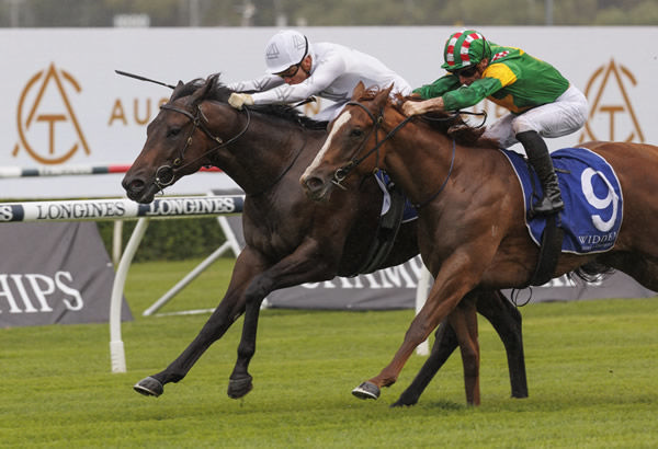 Libertad outpoints Saltaire to win G3 Kindergarten Stakes - image Steve Hart 