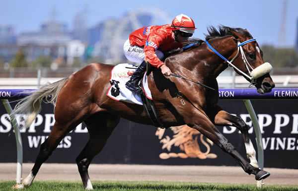 Lightsaber wins the G2 VRC Sires PRoduce Stakes - image Grant Courtney 