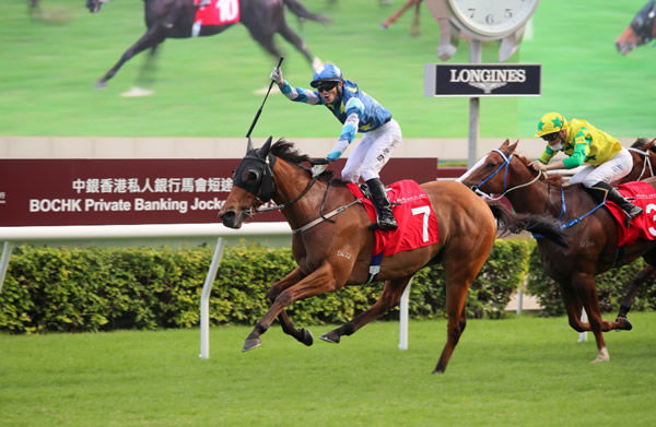 Lucky Patch wins the G2 Sprint - image HKJC 