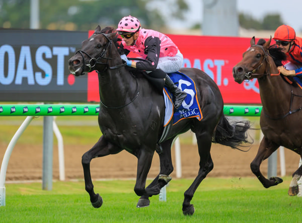 Melanite wins the $250,000 MM Maiden - image Grant Courtney
