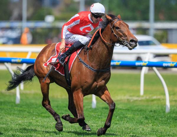 Former New Zealand-trained mare Niance winning the Listed Alinghi Stakes - image Grant Courtney