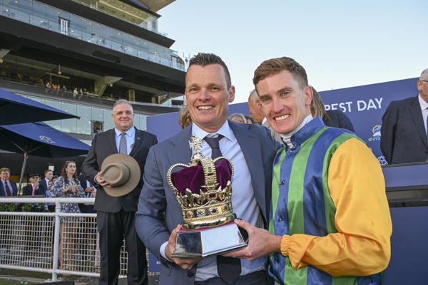 Joe Pride and Chad Schofield celebrate a second win in the King Charles for Ceolwulf - image Bradley Photos